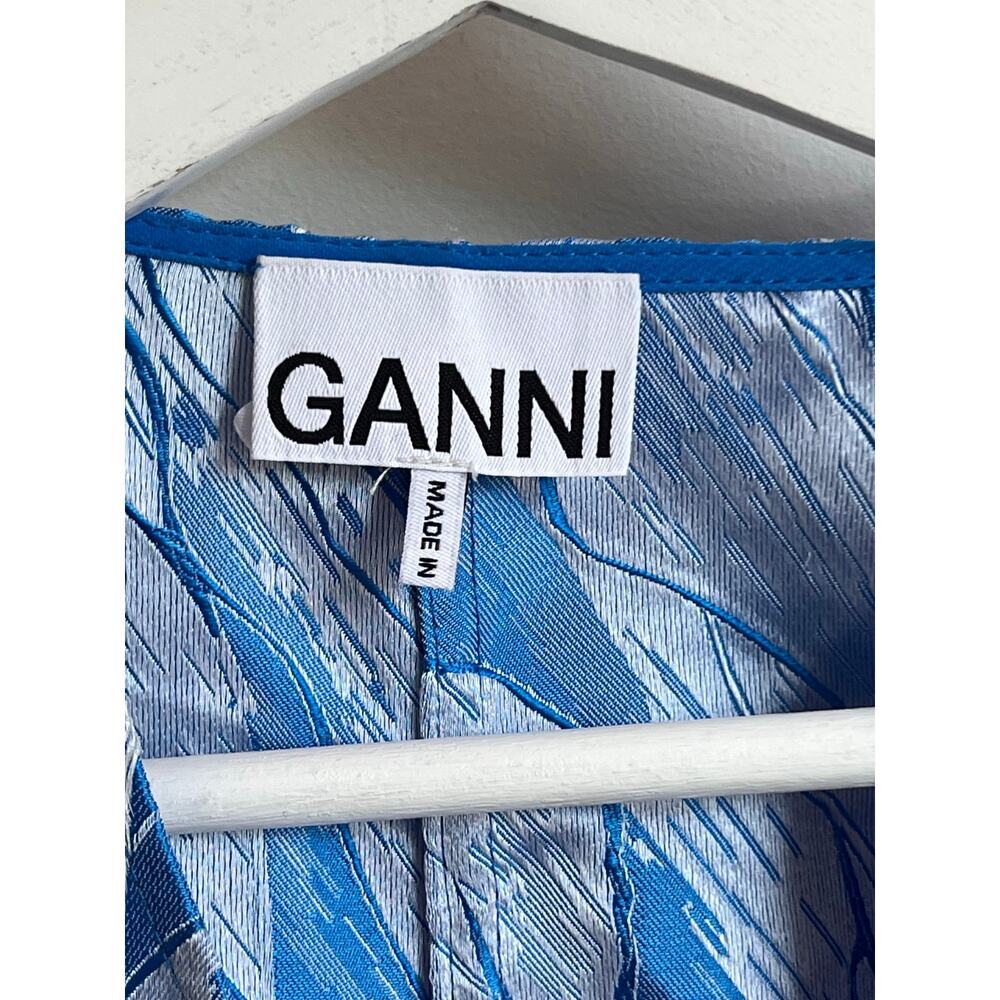 Ganni Blue Print Mini Dress - Picture 10 of 12